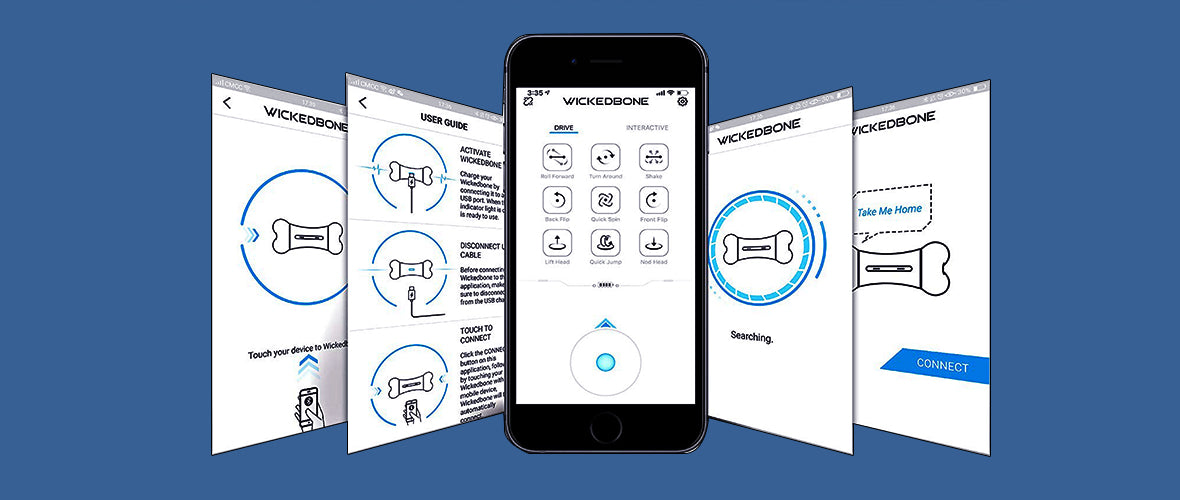 Drive Mode & Interactive Mode Interface of Wickedbone Mobile Application