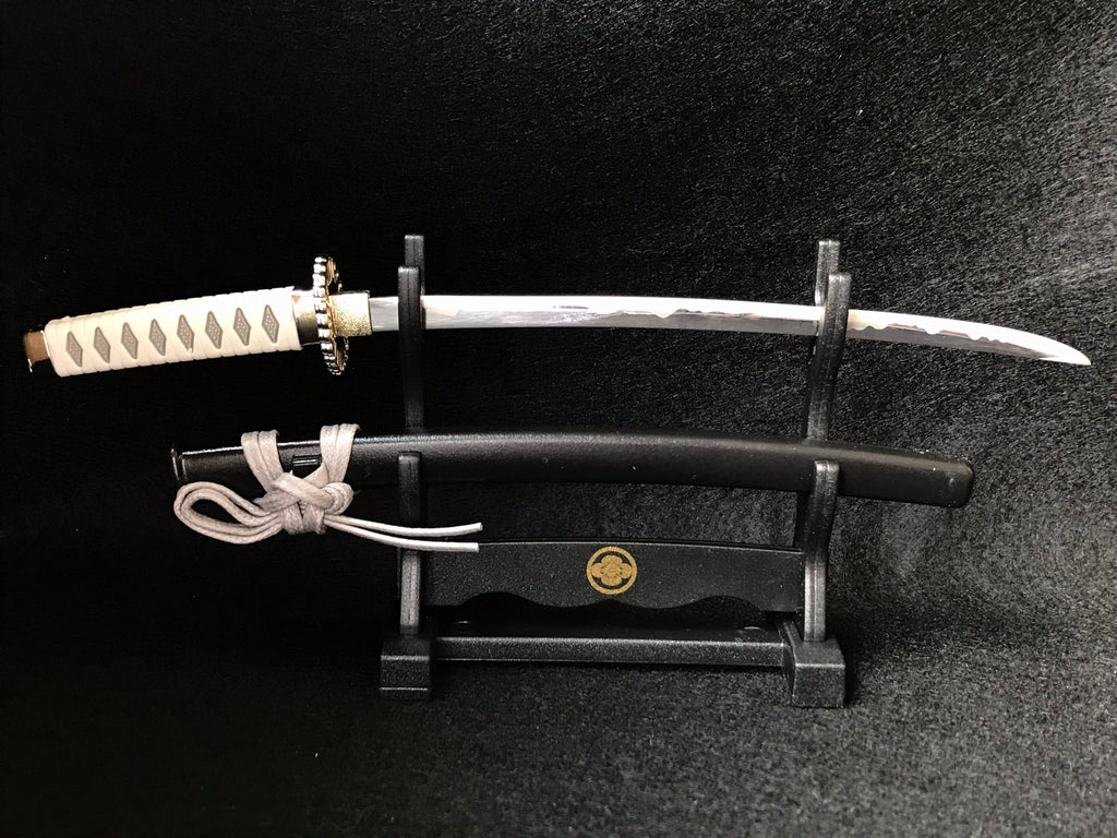 8” Japanese Samurai Sabre Sword Stainless Steel Blade Letter Opener W/Stand Blue 