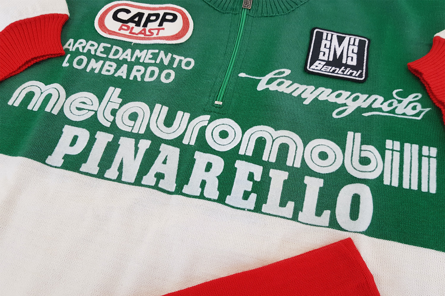Metauro Mobili/Pinarello/Italian National Champion Wool Jersey by Santini.