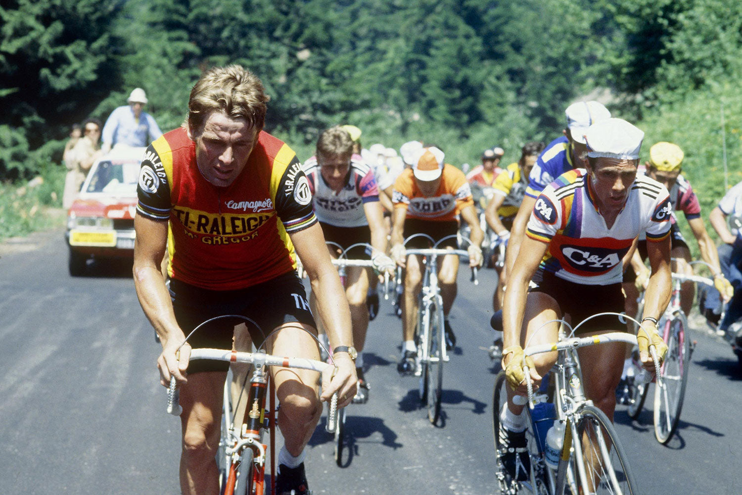 Hennie Kuiper and Lucien Van Impe riding in the 1978 Tour de France\nPhoto Credits: Offside / L'Equipe