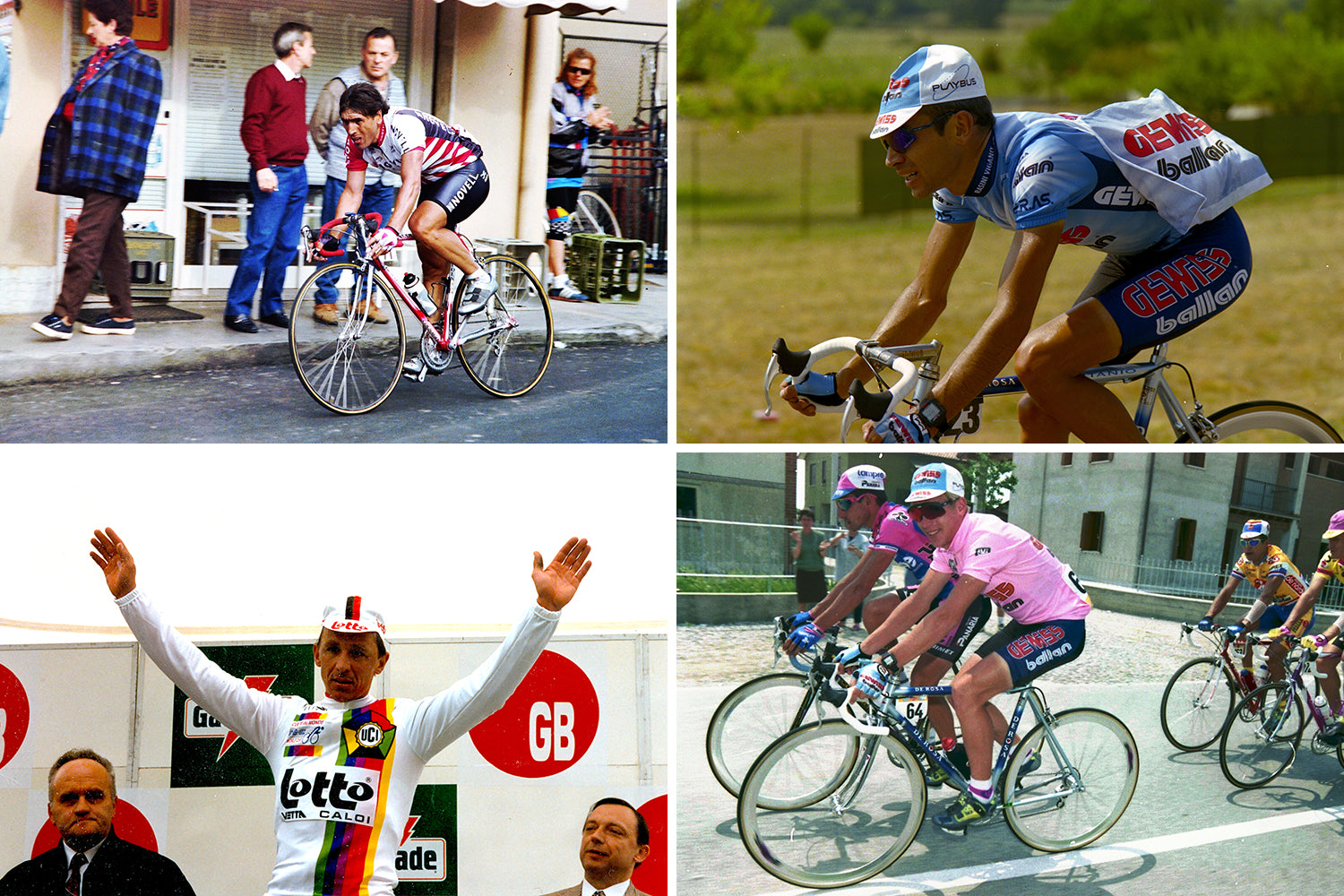 The Alfa Lum riders who dispersed into amongst the European peloton.    Photo: Fotoreporter Sirotti.