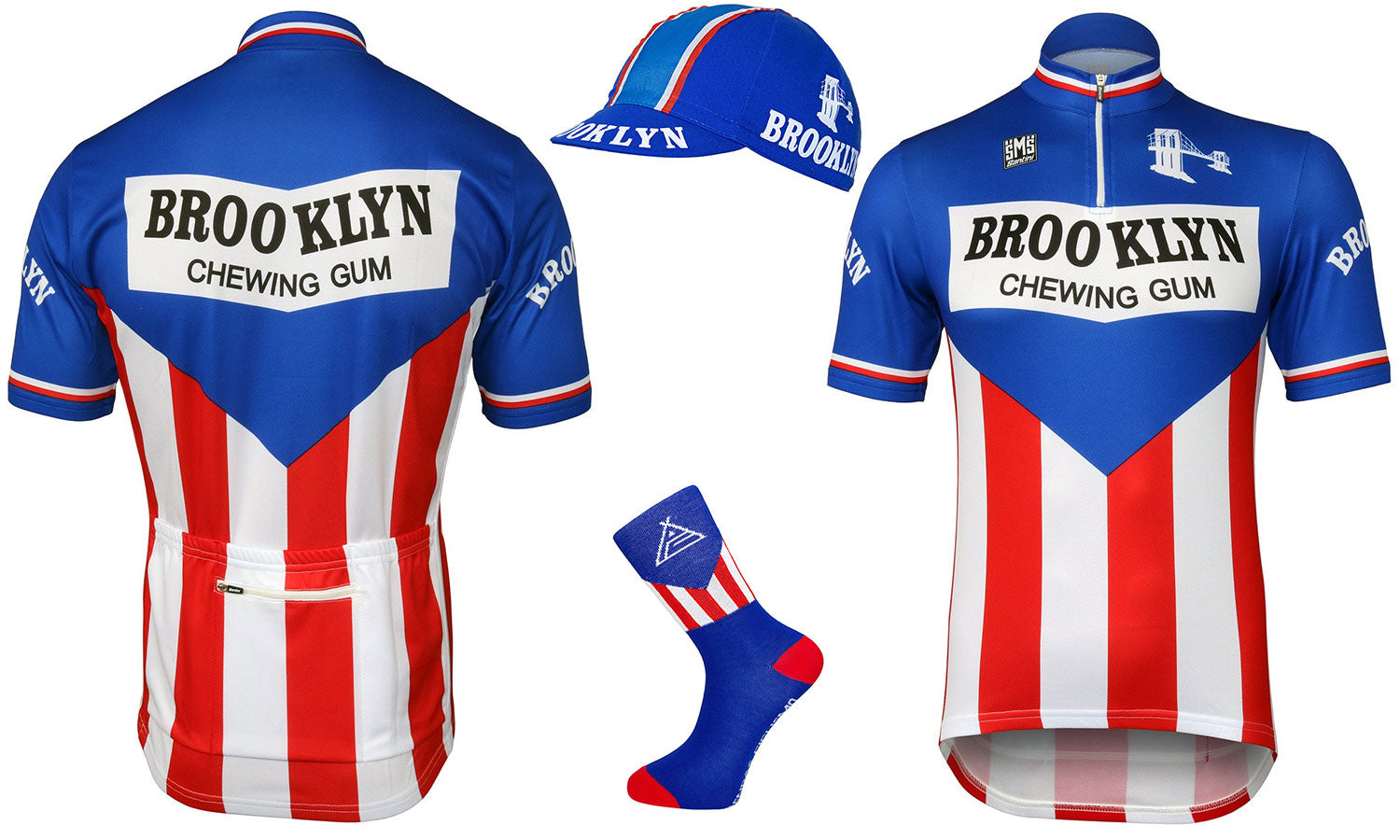 You can buy the Brooklyn Chewing Gum retro cycling team jersey, cycling cap and matching phone case at Prendas Ciclismo.