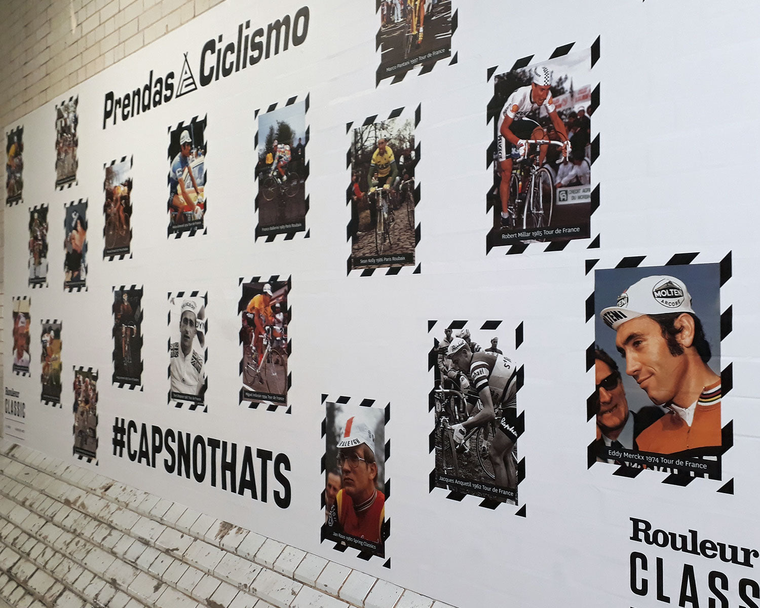 The Prendas #CapsNotHats Hall of Fame featured 20 riders wearing cotton cycling caps.