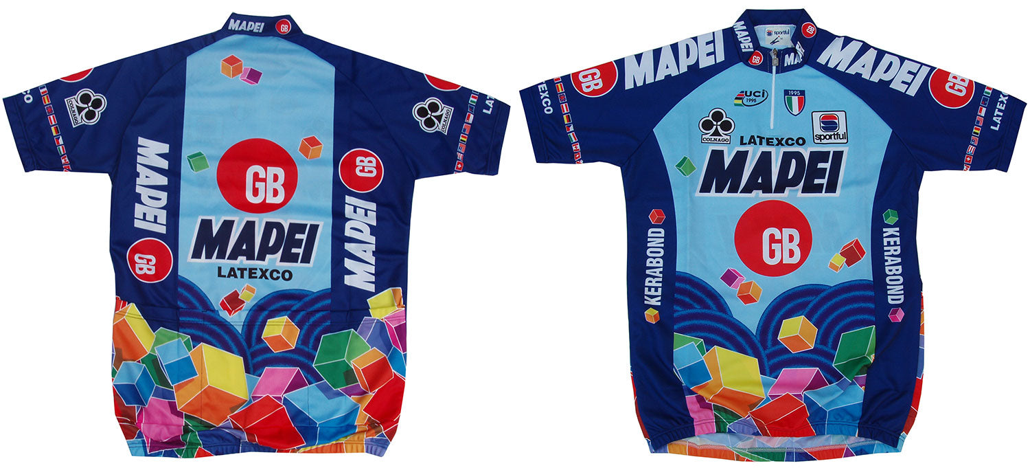 The Mapei GB Colnago 1996 team jersey produced by Sportful.