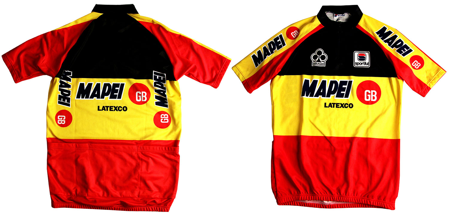 Tom Steels Belgian Champion jersey with Mapei GB Colnago logos produced by Sportful.
