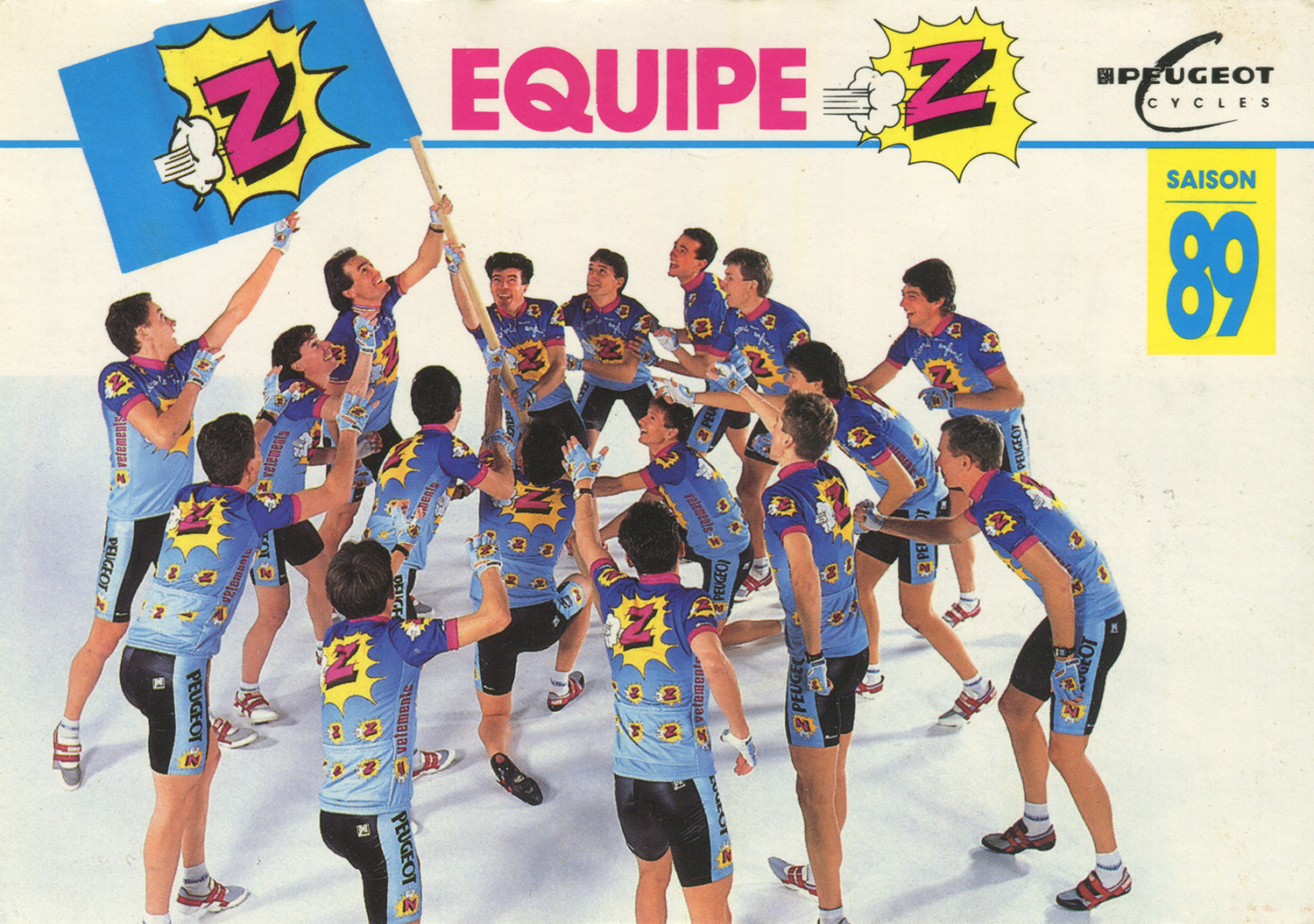 Vêtements Z-Peugeot Cycling Team postcard from 1989