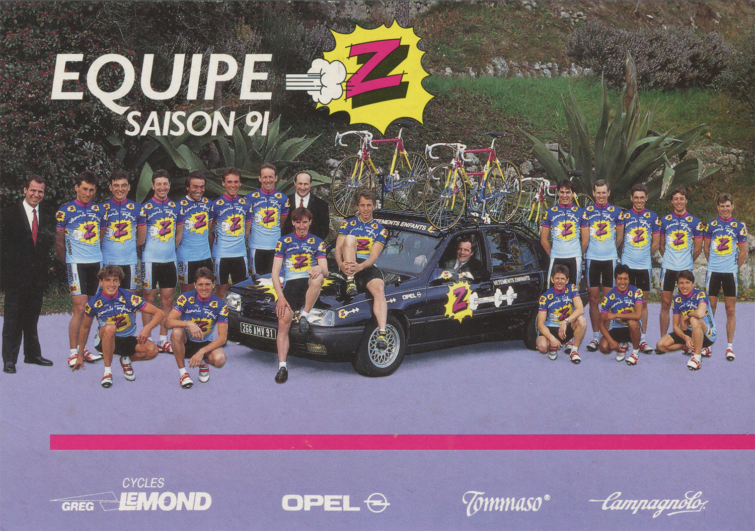 Vêtements Z-Peugeot Cycling Team postcard from 1991