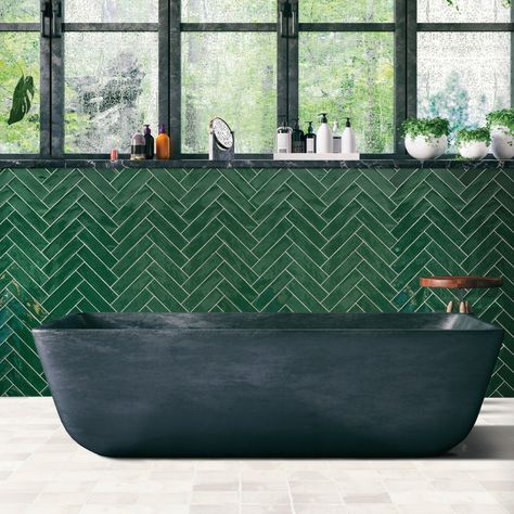 Green Tile Bathroom