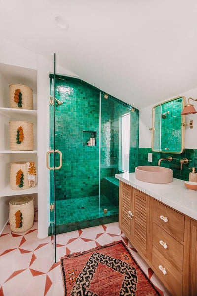 Green Tile Bathroom 