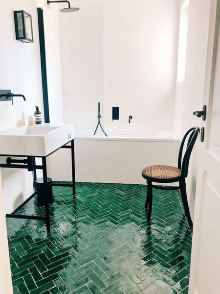 Green Tile Bathroom 