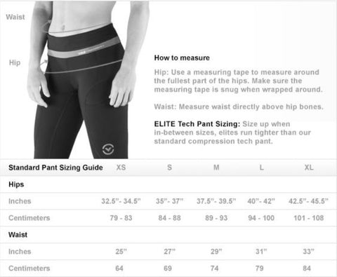 VIRUS Compression wear mujeres guia de tallas