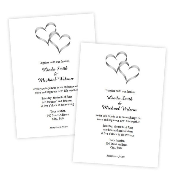 heart wedding invitations