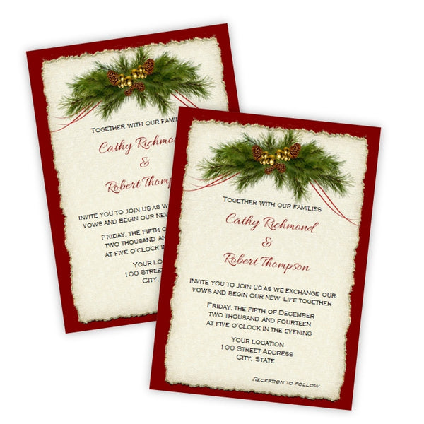 christmas wedding invitations