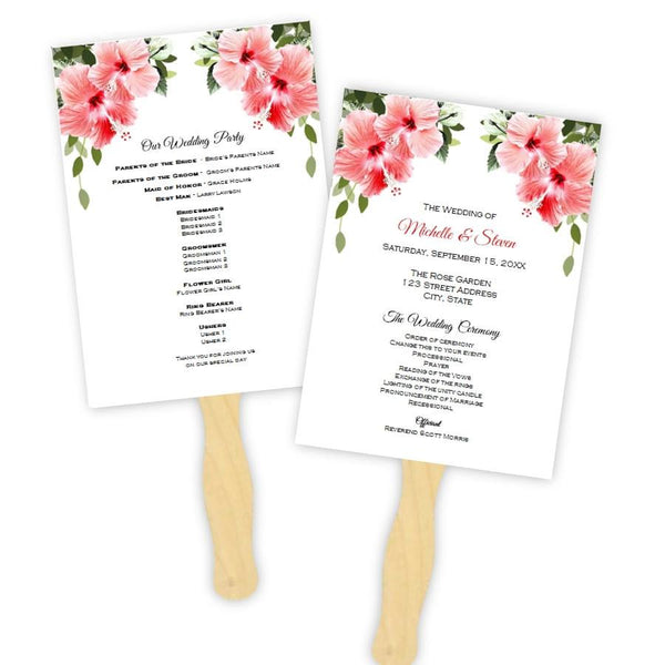 wedding program fan template