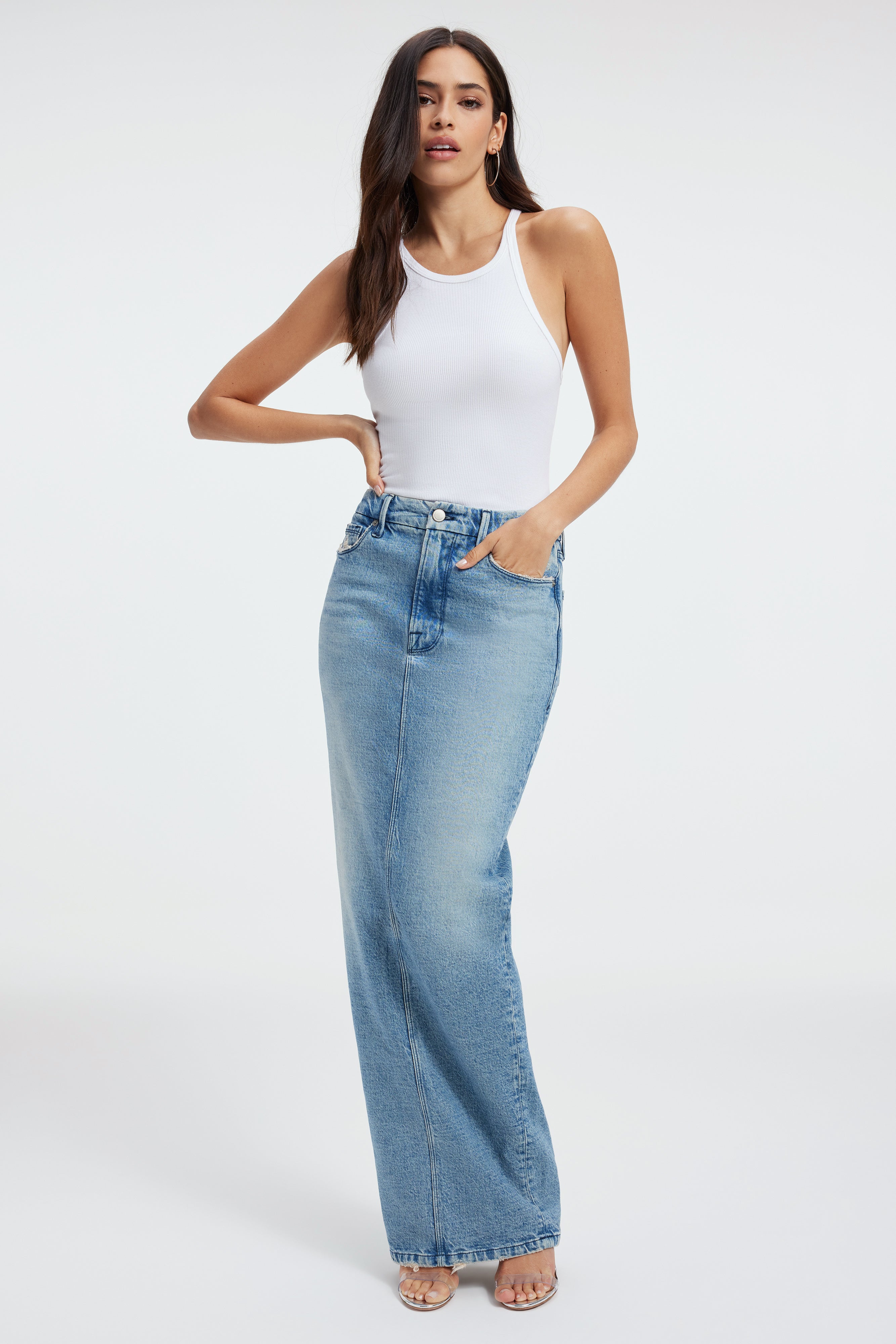 MAXI DENIM SKIRT | INDIGO357 – GOOD AMERICAN