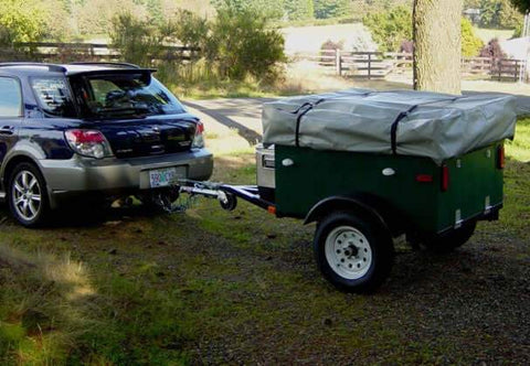 Compact Camping Trailer Build at Home with Roof Top Tent Subaru Tow