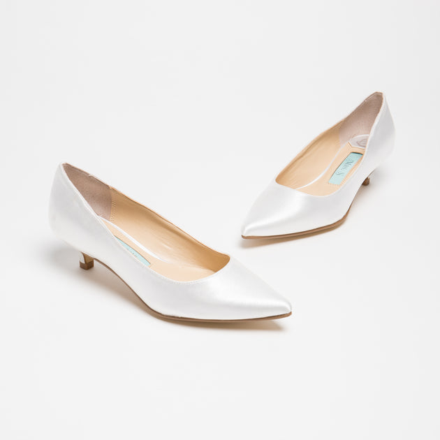 ivory satin pumps