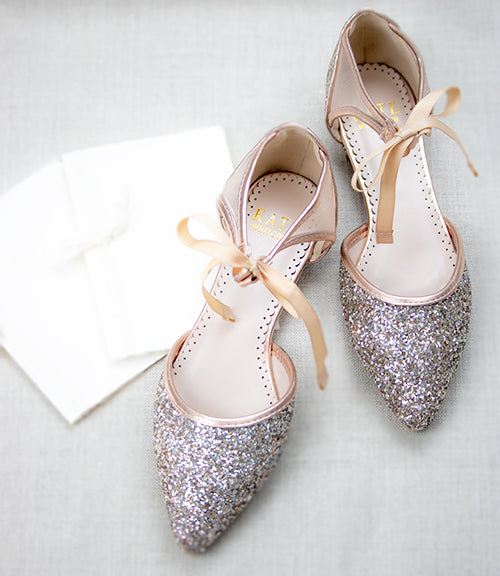 glitter ballet flats