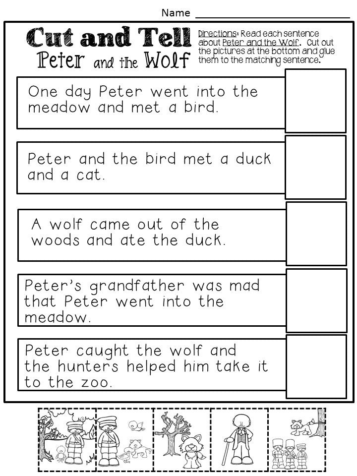 Peter And The Wolf Worksheet