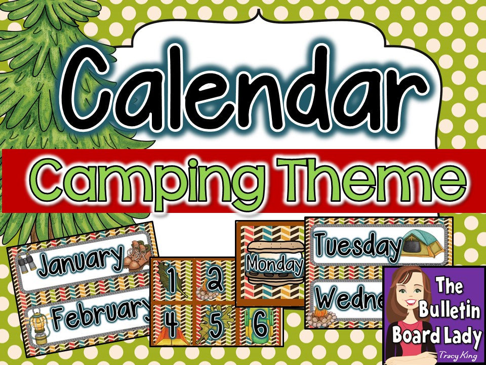Calendar Set Camping Theme The Bulletin Board Lady
