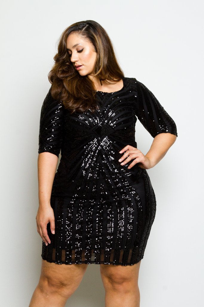 Plus Size Sparkling Sequin Sexy Bodycon Cocktail Dress Sale Slayboo 3126