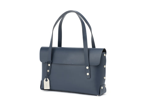 Asmbly Tote - Medium Navy Blue Leather DIY Tote