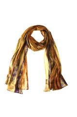 Lua Silk Scarves are Hand Dyed in a Rainbow of Colors - Here in Cream and Dark Purple