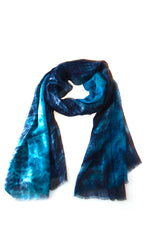 Indigo Blue Shibori Hand Dyed Silk Scarf/Wrap by Lua