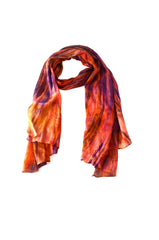 Terracotta Orange Hand Dyed Silk Scarf by Lua