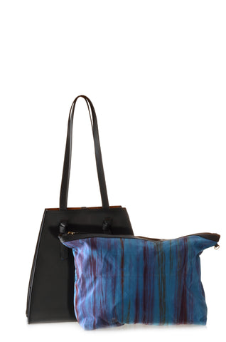 Lua Vegan Leather Tote with removable silk insert