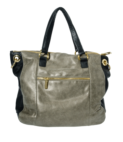 Two-tone leather shoulder bag