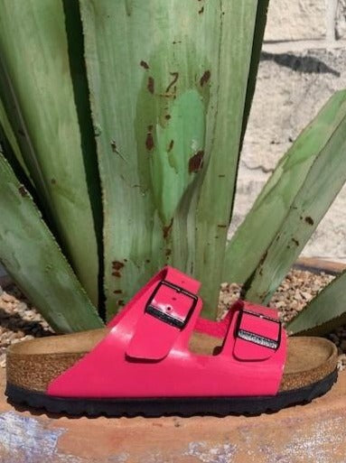 hot pink birkenstock sandals
