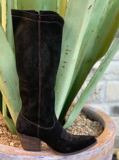 Cowgirl Black Suede Western Boots 