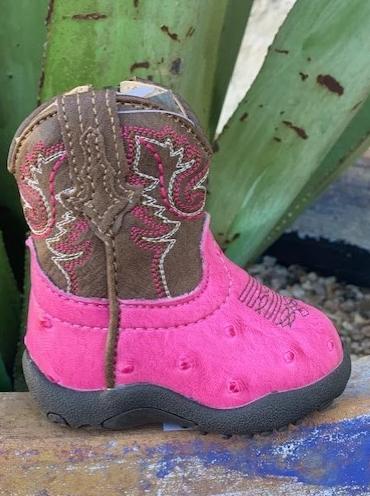 Roper Infant Pink Cowgirl Ostrich Boot 