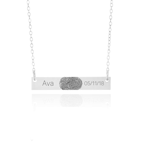 baby fingerprint necklace with date