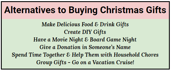 alternatives to buying christmas gifts
