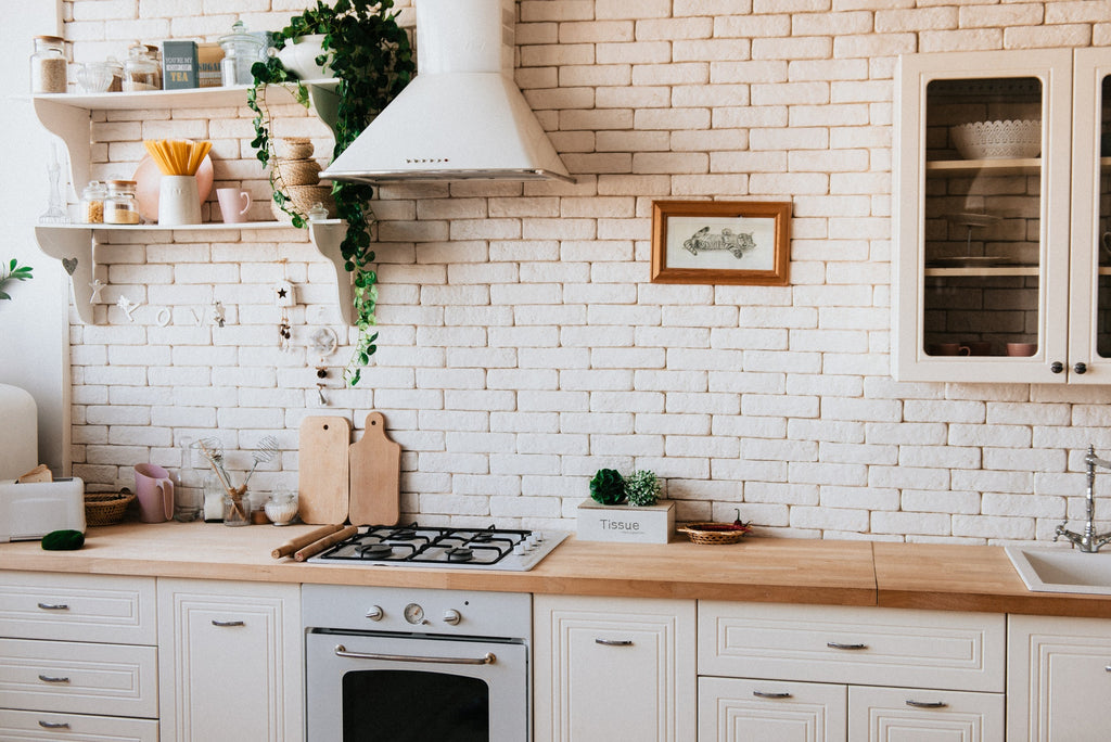 how to decorate kitchen walls with brick
