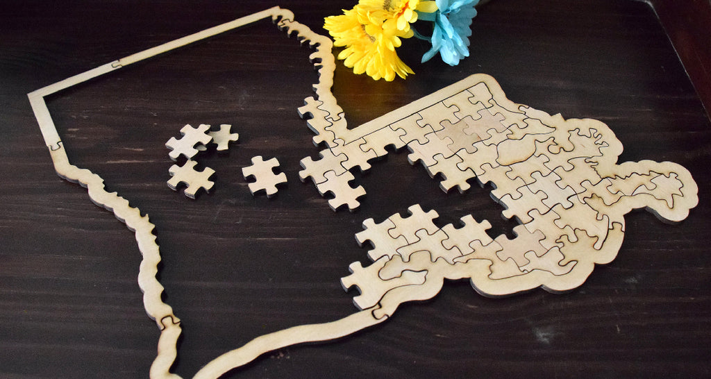 State Puzzle Wedding Guest Book