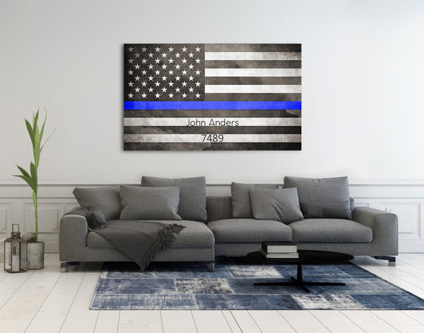 thin blue line canvas print