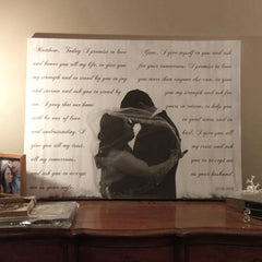 Wedding Photo Canvas - Canvas Vows Word Art