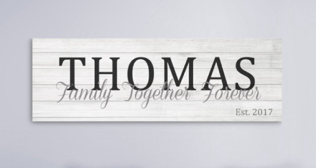 Wooden Last Name Canvas Sign