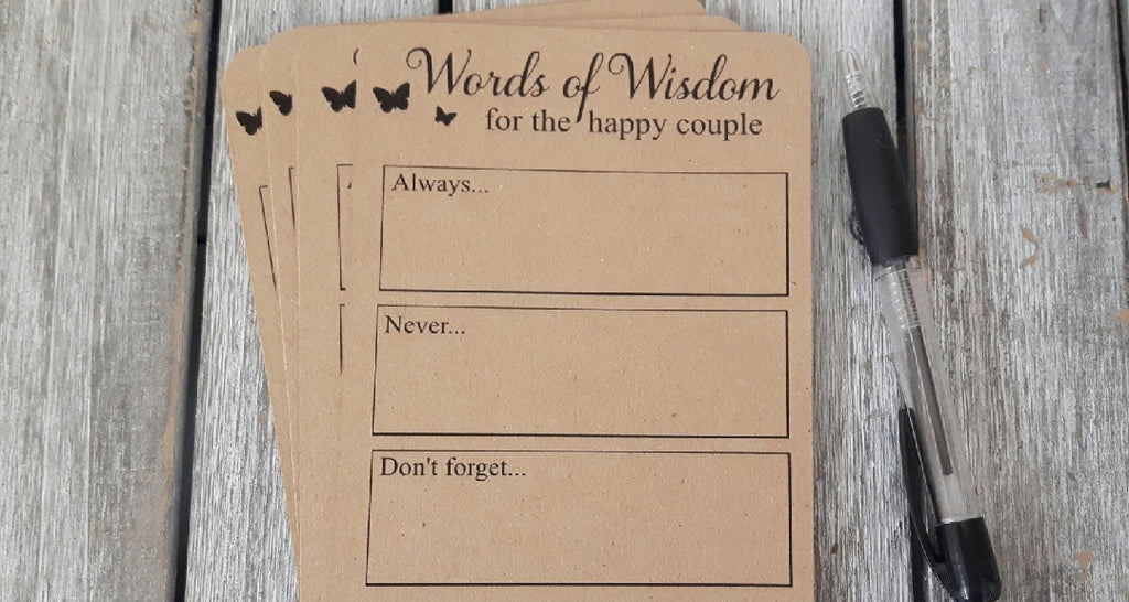 Words of Wisdom Wedding Guest Book Idea