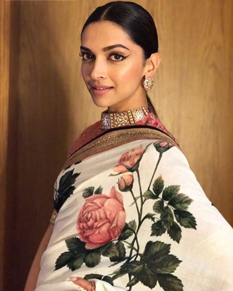 Deepika Padukone Looked Drop Dead Gorgeous in Sabyasachi Floral Saree From Udaipur Collection