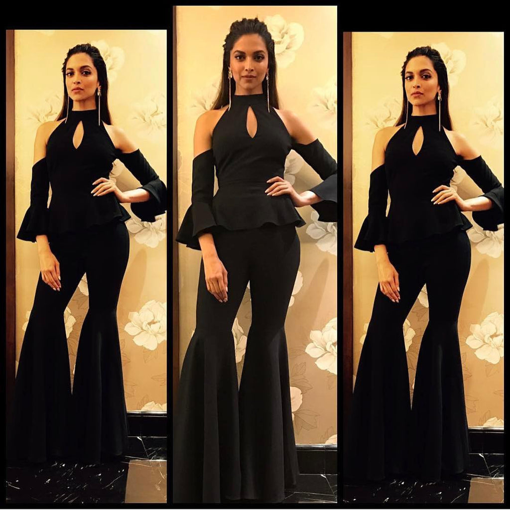 Deepika Padukone Looked Ravishing in A Black Off-Shoulder Dress At HT Most Stylish Awards 2017