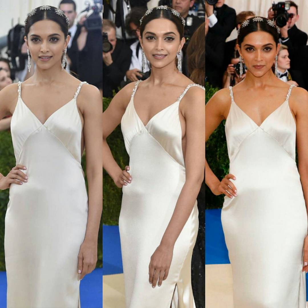 Deepika Padukon looked gorgeous in Tommy Hilfiger silk white gown at the Met Gala 2017