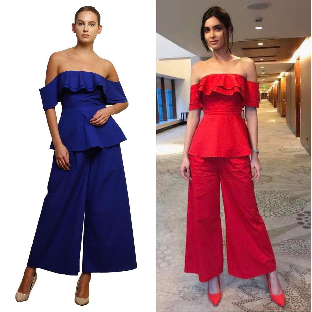 Diana Penty In Hot Red Designer Outfit By Manika Nanda