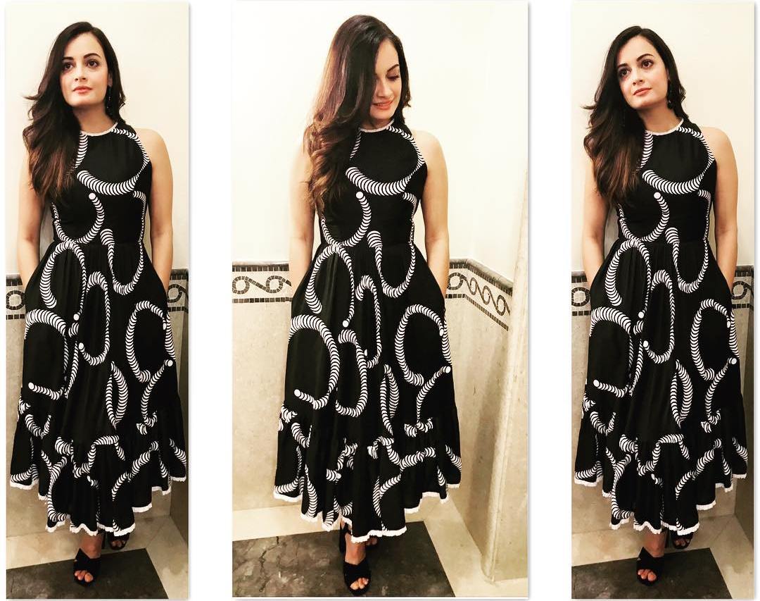We Could Wear Dia Mirza’s Beautiful Printed Monochrome Dress This Season 