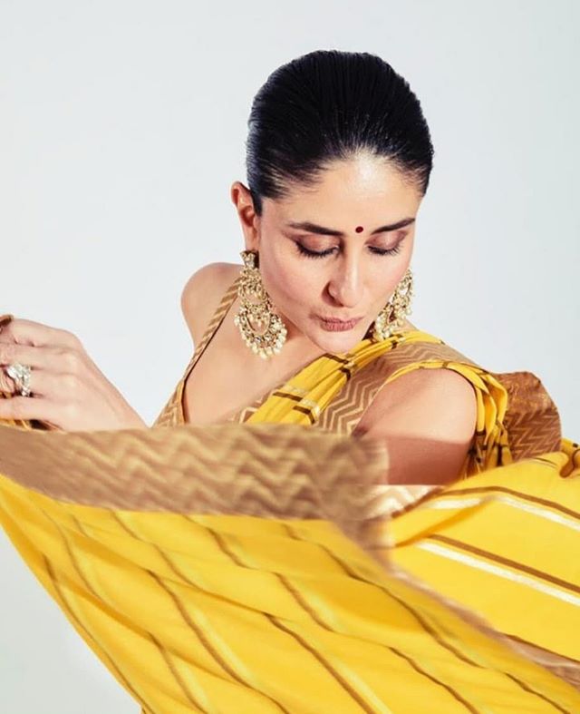 Kareena Kapoor Khan in Yellow Saree by Nikasha