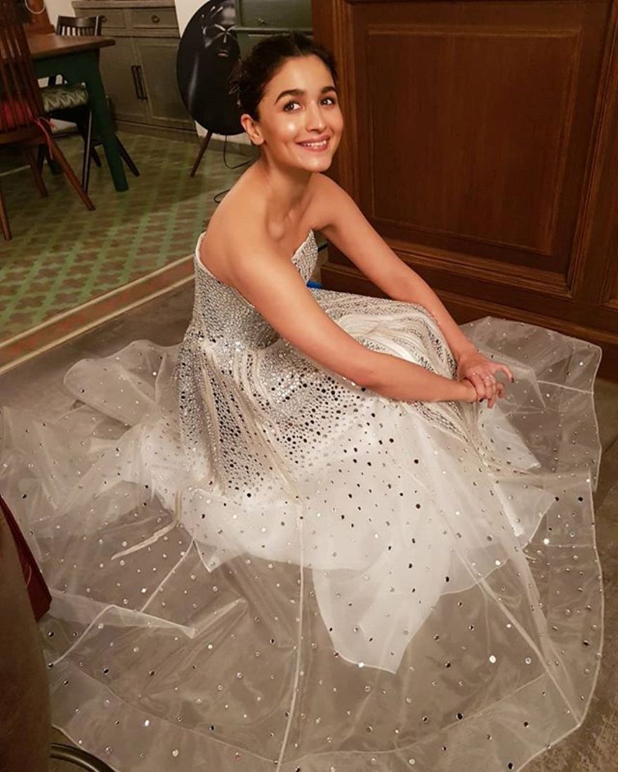 Alia Bhatt Looked Breath Taking In Atelier Zuhra’s  Silver  gown