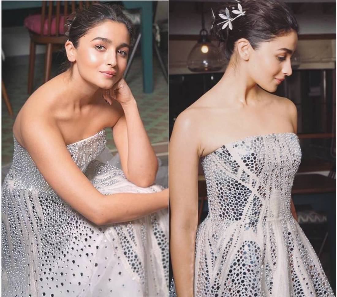 Alia Bhatt Looked Breath Taking In Atelier Zuhra’s Silver Fairytail Gown
